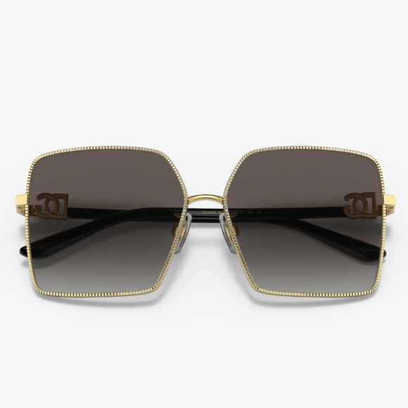 Dolce & Gabbana Accessories - Women's Dolce & Gabbana Gold Frame Sunglasses with Black Lenses
